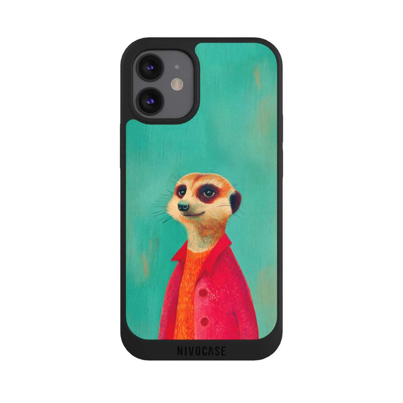 iPhone 12 mini NIVOpure Meerkat Green Illustration