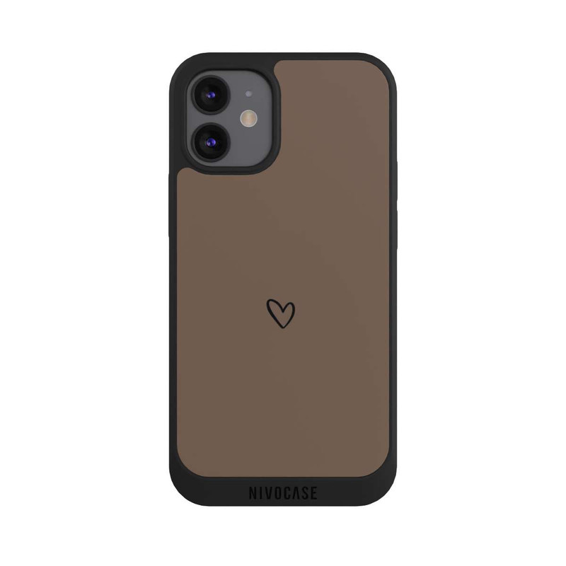 iPhone 12 mini NIVOpure Herz Minimalistisch Braun