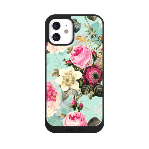 Apple iPhone 12 NIVOpure Türkisfarbene Rosentapete