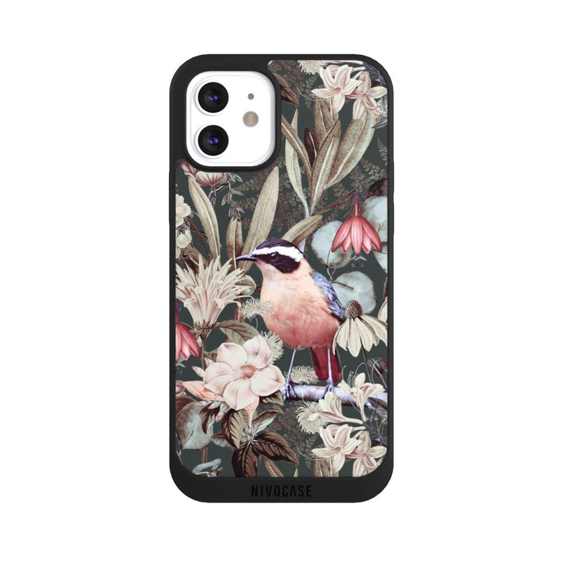 iPhone 12 NIVOpure Orange Bird in Vintage Flower Pattern
