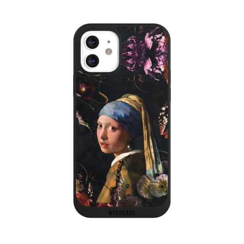 Apple iPhone 12 NIVOpure Mädchen mit Perlenohrringen und Rosen