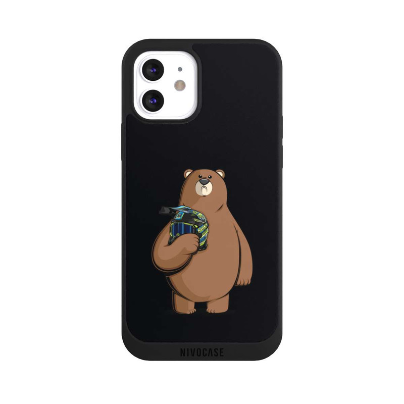 iPhone 12 NIVOpure Der Bär mit dem Helm Schwarz