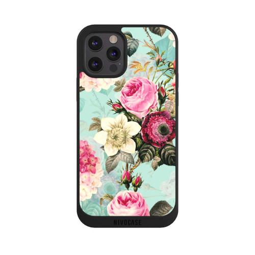 Apple iPhone 12 Pro NIVOpure Türkisfarbene Rosentapete