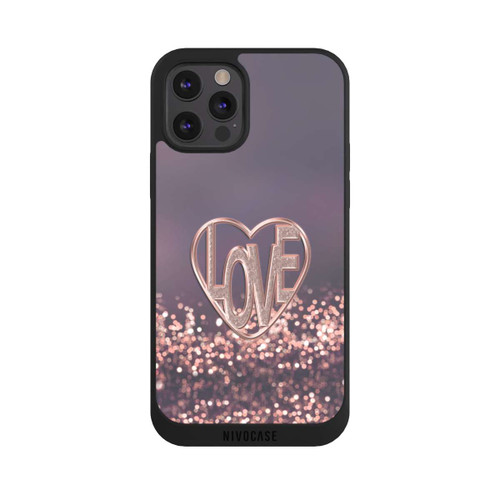 Apple iPhone 12 Pro NIVOpure LOVE Glitzerrosa