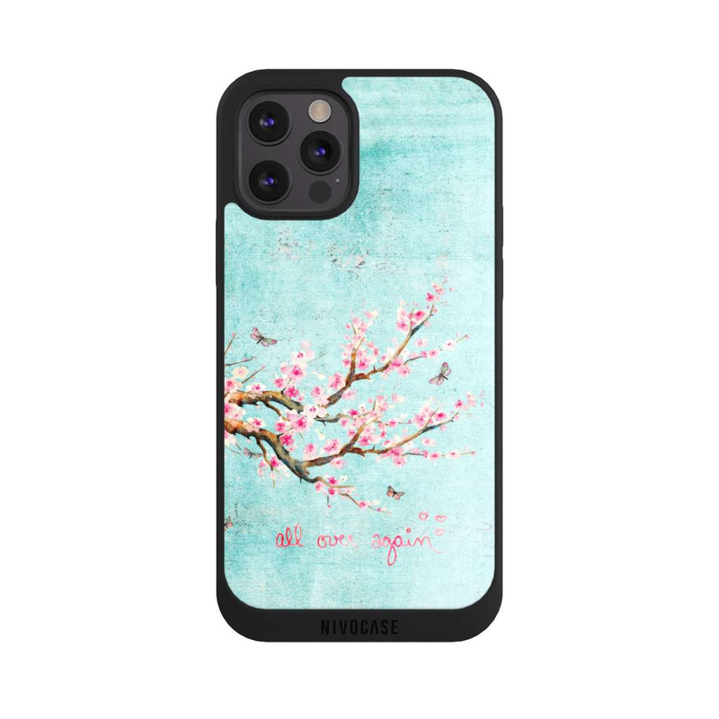 iPhone 12 Pro NIVOpure Motif d'arbre en fleurs de cerisier bleu