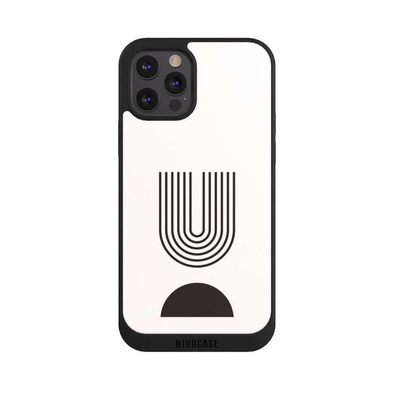 iPhone 12 Pro NIVOpure Moderne Kunst Schwarze Linien