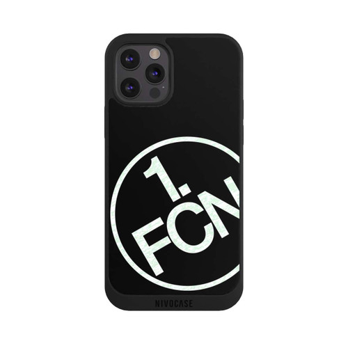 Apple iPhone 12 Pro Max NIVOpure FCN Logo in Weiß Texture Hintergrund Schwarz