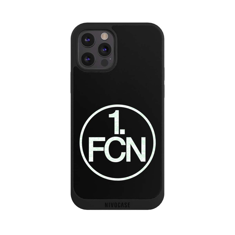 iPhone 12 Pro Max NIVOpure FCN Logo in Weiß Hintergrund Schwarz