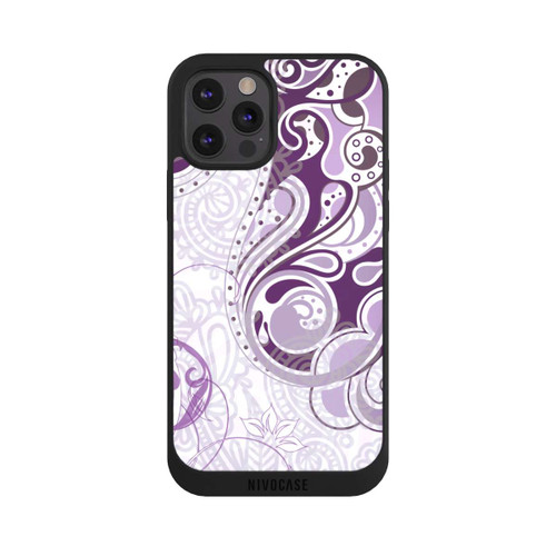 Apple iPhone 12 Pro Max NIVOpure Motif d'automne violet et blanc