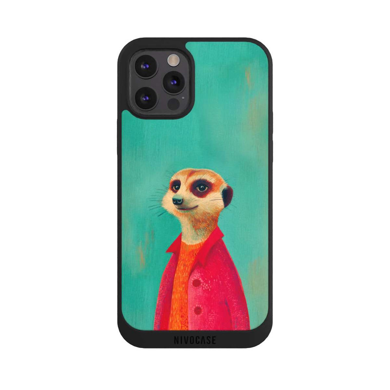 iPhone 12 Pro Max NIVOpure Meerkat Green Illustration