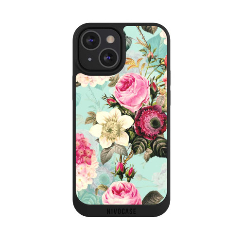 Apple iPhone 13 Mini NIVOpure Turquoise Wallpaper Roses