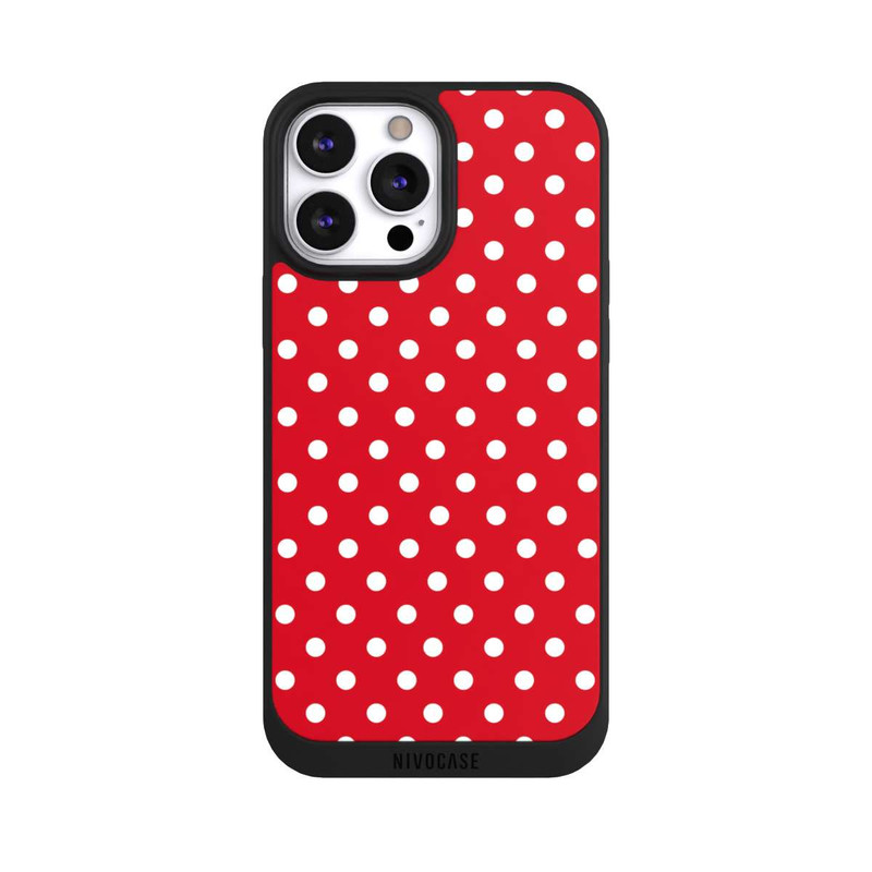 iPhone 13 Pro Max NIVOpure Confettis Blancs sur Fond Rouge
