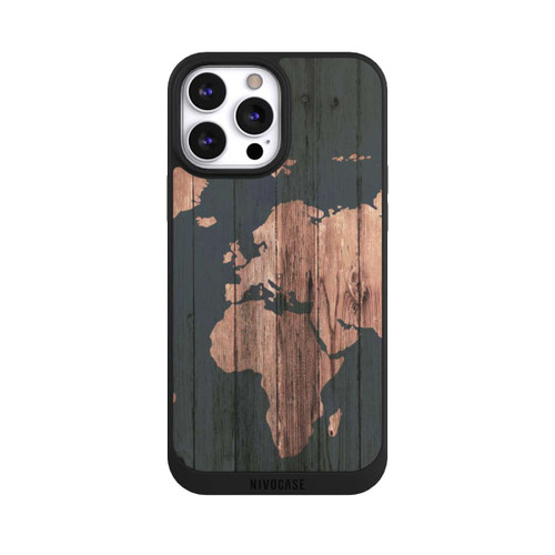 Apple iPhone 13 Pro Max NIVOpure Carte du Monde Effet bois