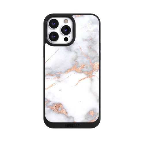Apple iPhone 13 Pro Max NIVOpure Marbre Blanc et Doré