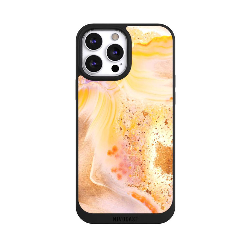 iPhone 13 Pro Max NIVOpure Orangefarbener Glitzer Marmorlook