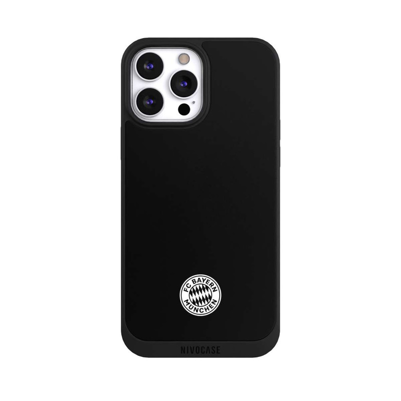 iPhone 13 Pro Max NIVOpure Klassisches FCB Logo Klein - Weiß auf Schwarz