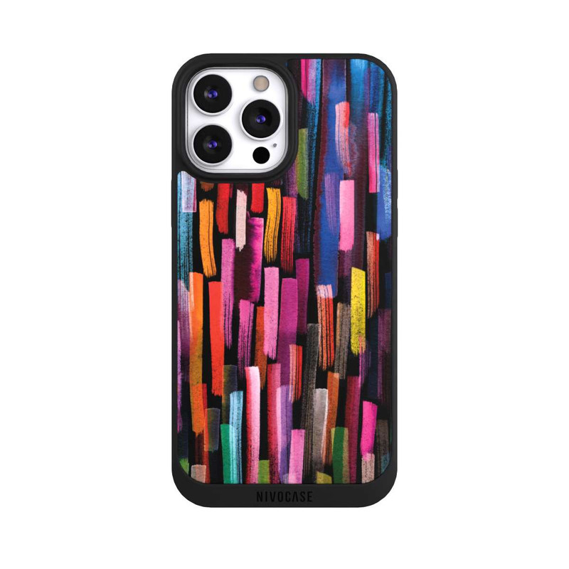 iPhone 13 Pro Max NIVOpure Bunte Pinselstriche schwarz