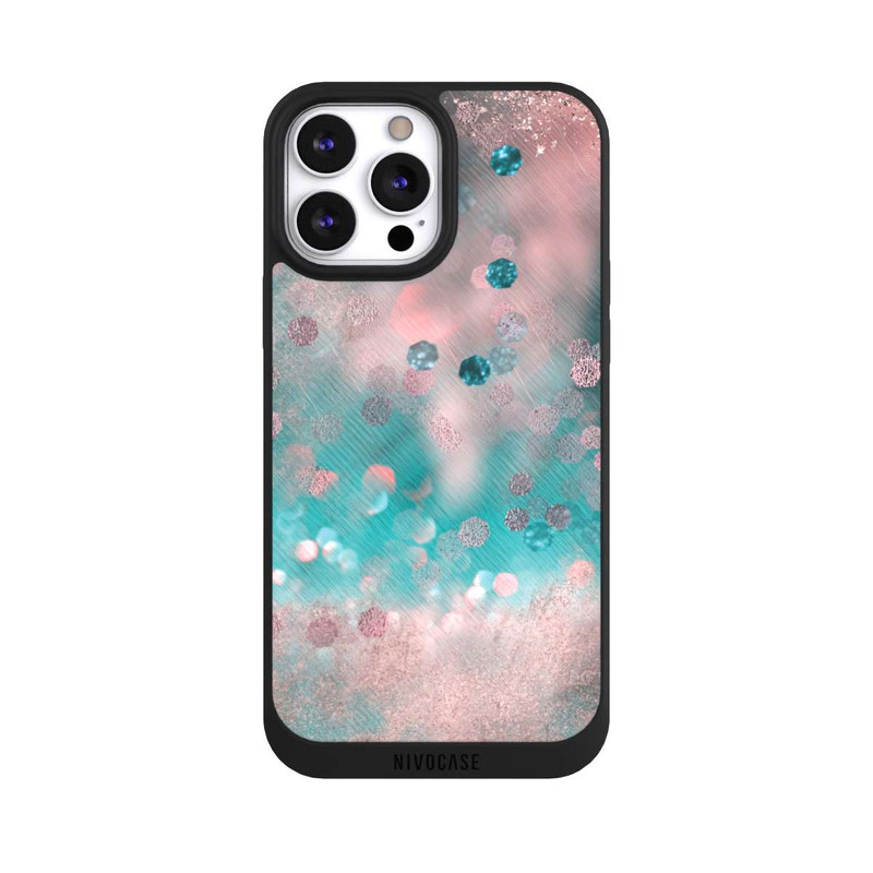 iPhone 13 Pro Max NIVOpure Look pailleté glamour turquoise