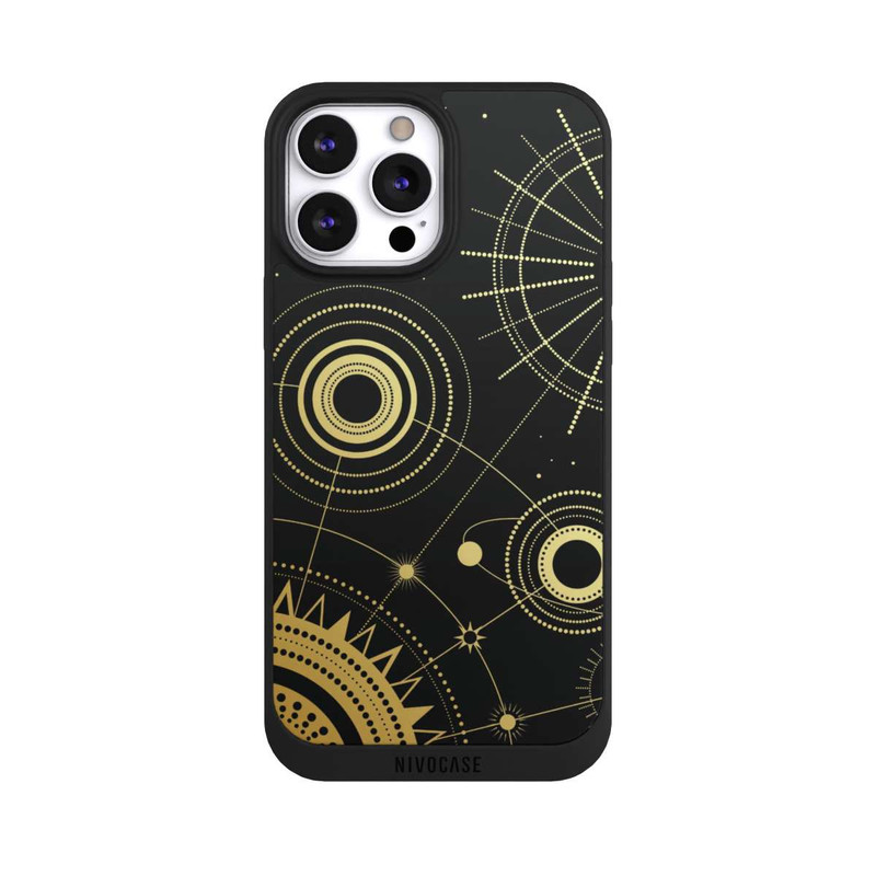 iPhone 13 Pro Max NIVOpure Schwarzer und goldener Look Abstrakt