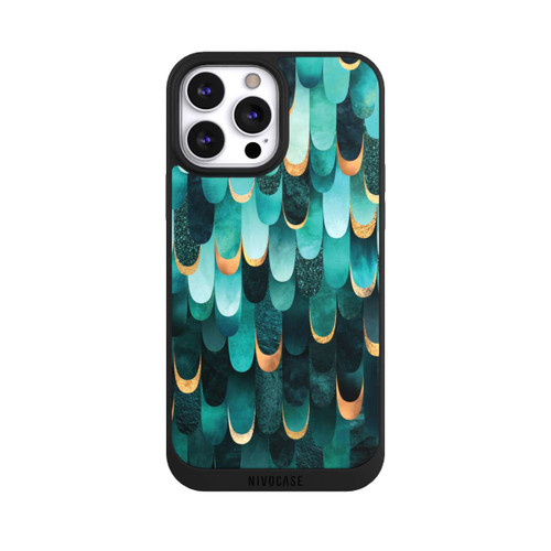 Apple iPhone 13 Pro Max NIVOpure Imprimé or turquoise à plumes