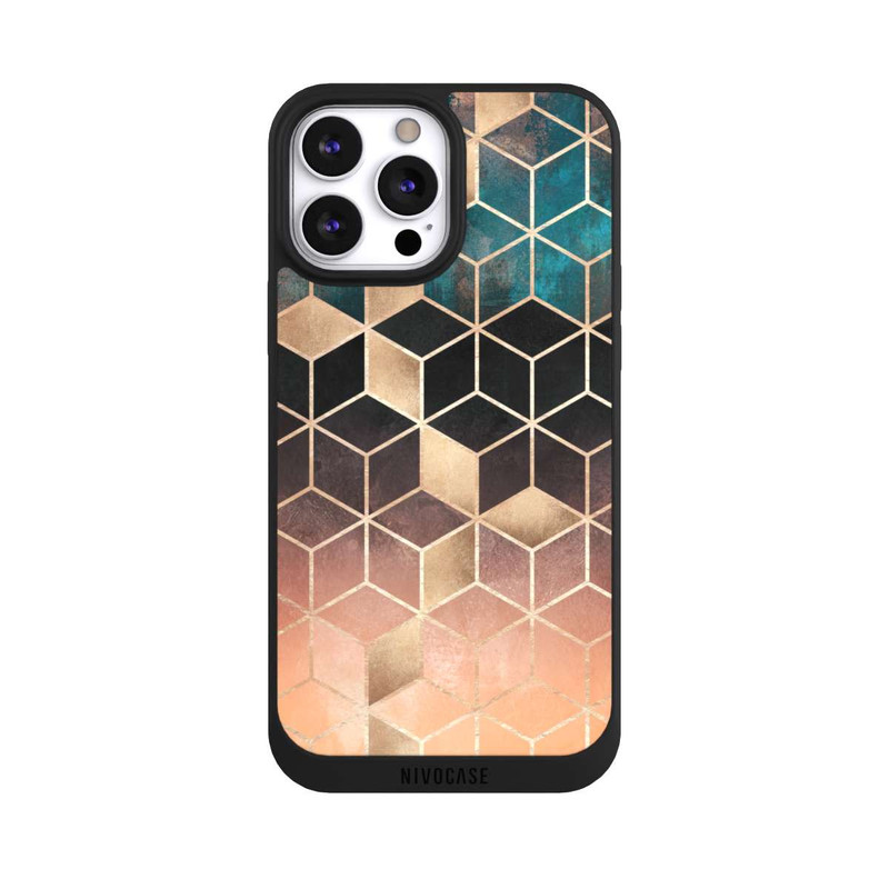 iPhone 13 Pro Max NIVOpure Cubes de rêve imprimé doré