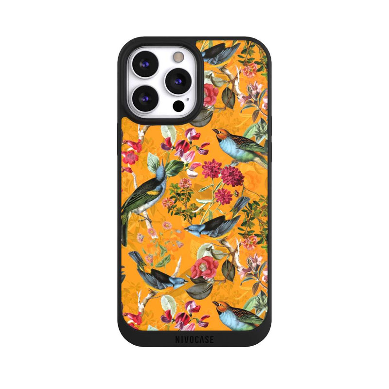 iPhone 13 Pro Max NIVOpure Tapete mit Vögeln und Blumen