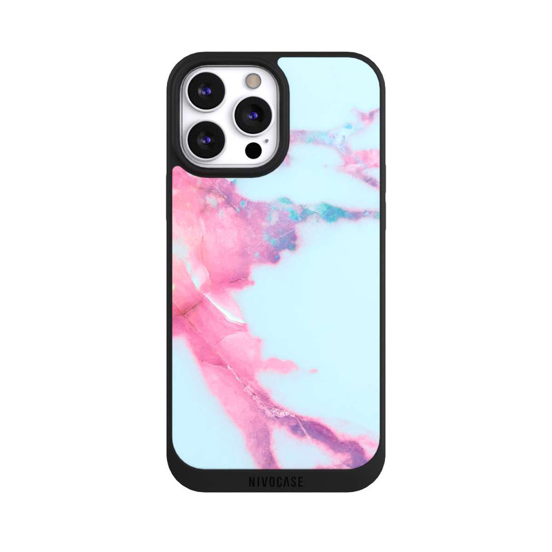 iPhone 13 Pro Max NIVOpure Hellblauer schillernder Adermarmor