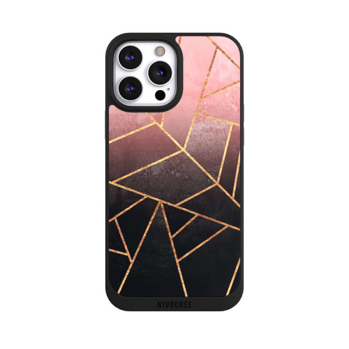 Apple iPhone 13 Pro Max NIVOpure Imprimé Pierre Or Rose Et Noir