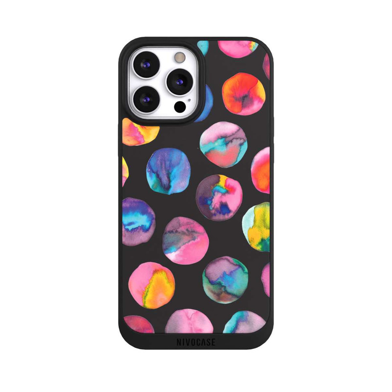 iPhone 13 Pro Max NIVOpure Marbres d'encre colorés points noirs