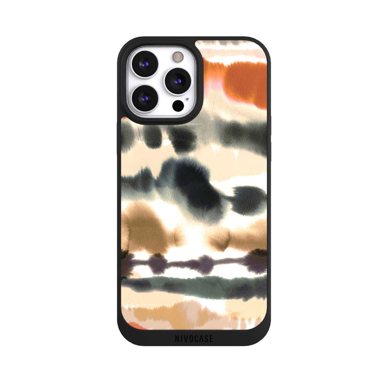 iPhone 13 Pro Max NIVOpure Weiche nautische Aquarelllinien Orange