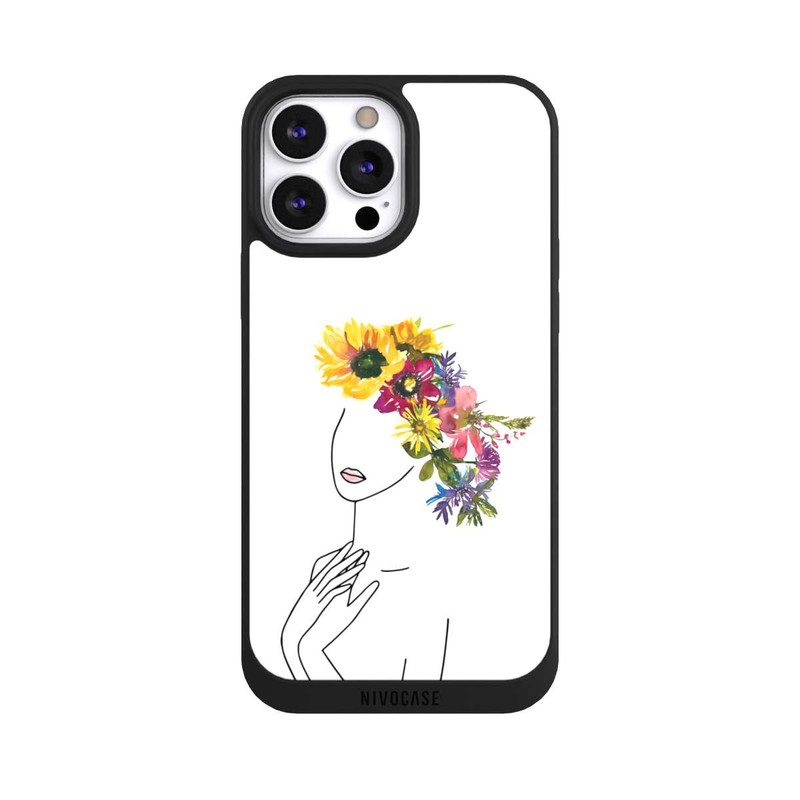 iPhone 13 Pro Max NIVOpure Line Art Woman flowercrown