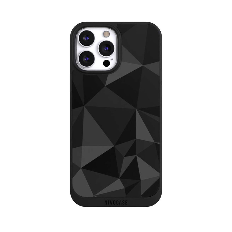 iPhone 13 Pro Max NIVOpure Polygonmuster schwarz