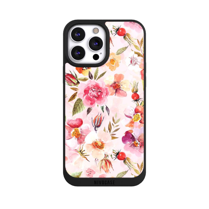 iPhone 13 Pro Max NIVOpure Hagebuttentapete Rosa Frühling