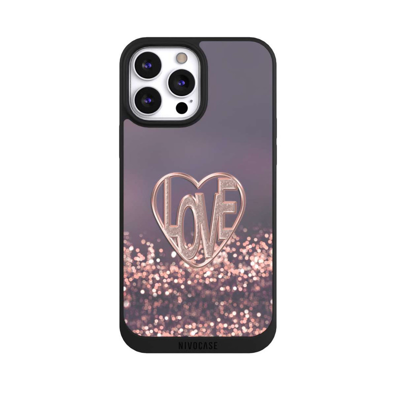 iPhone 13 Pro Max NIVOpure LOVE Rose Pailleté