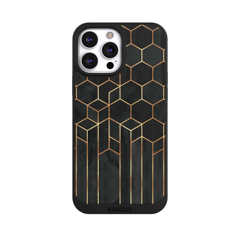 iPhone 13 Pro Max NIVOpure Hexagones noirs