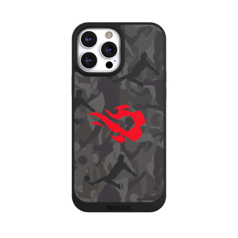 iPhone 13 Pro Max NIVOpure Belgian Red Flames Camouflage Grey