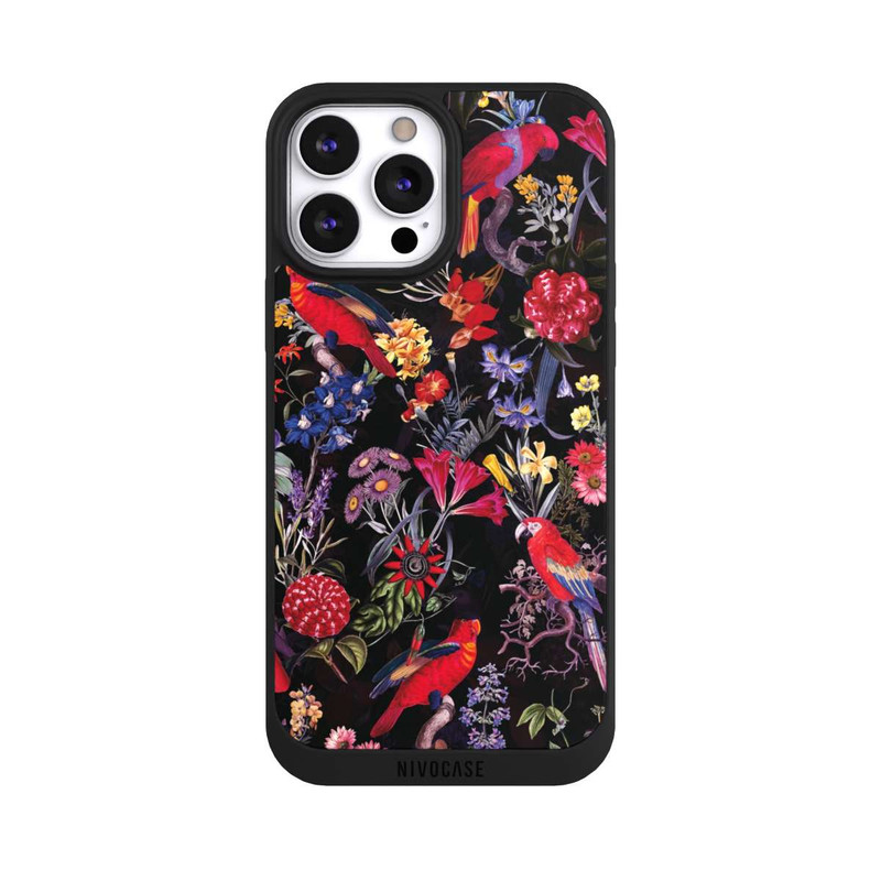 iPhone 13 Pro Max NIVOpure Fleurs sombres et perroquets