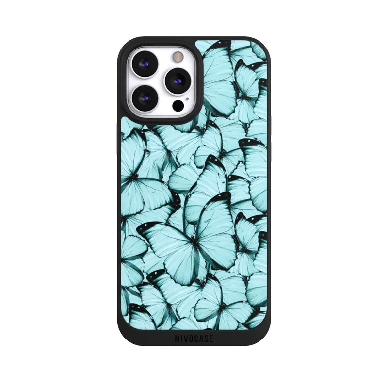 iPhone 13 Pro Max NIVOpure Teal Schmetterlinge