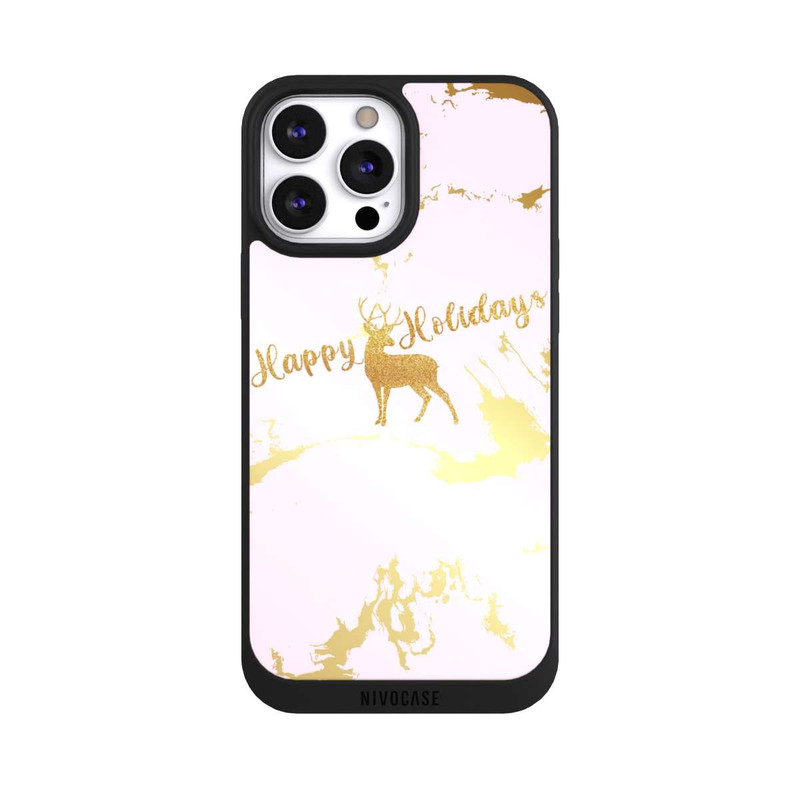 iPhone 13 Pro Max NIVOpure Happy Holidays Reindeer Gold
