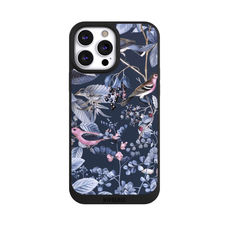 iPhone 13 Pro Max NIVOpure Oiseaux et Baies Bleu