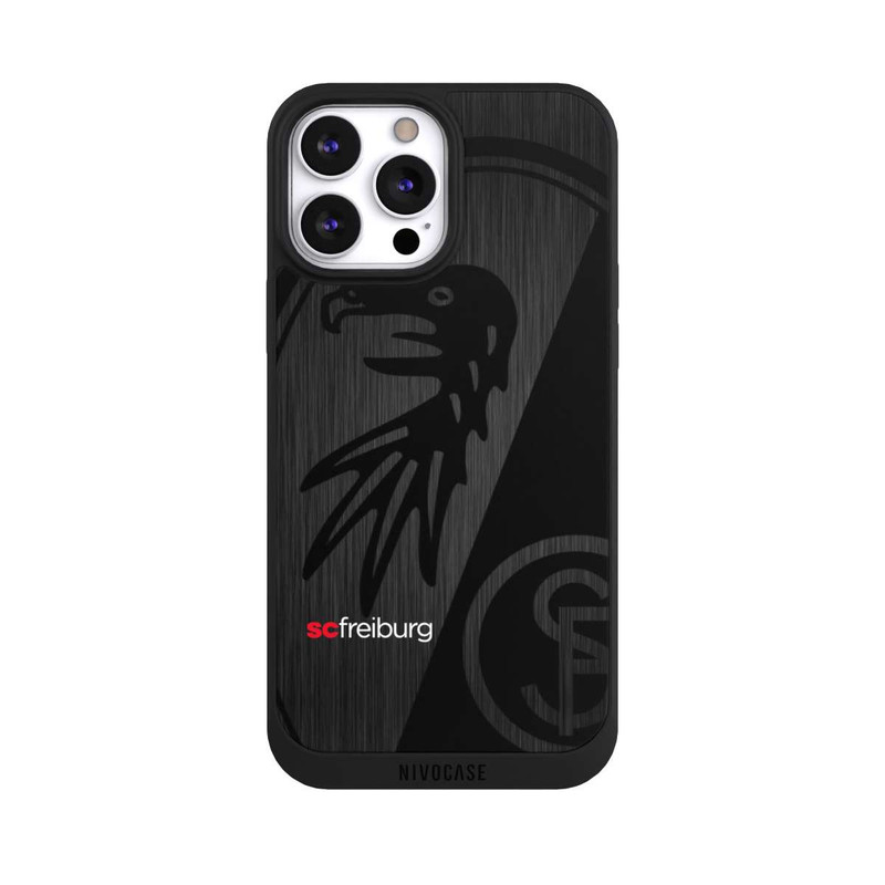 iPhone 13 Pro Max NIVOpure  Kratzen Metall Hintergrund mit dem Schriftzug  Vertikal SC Freiburg
