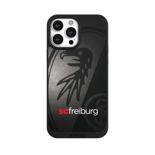 Apple iPhone 13 Pro Max NIVOpure Dot Metall Hintergrund mit dem Schriftzug SC Freiburg