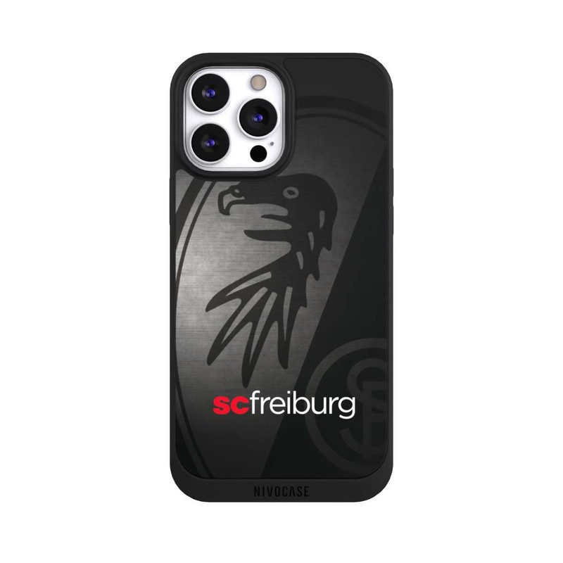 iPhone 13 Pro Max NIVOpure Dot Metall Hintergrund mit dem Schriftzug SC Freiburg