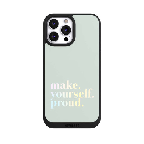 Apple iPhone 13 Pro Max NIVOpure Make Yourself Proud Zitat-Minze und Farbverlauf