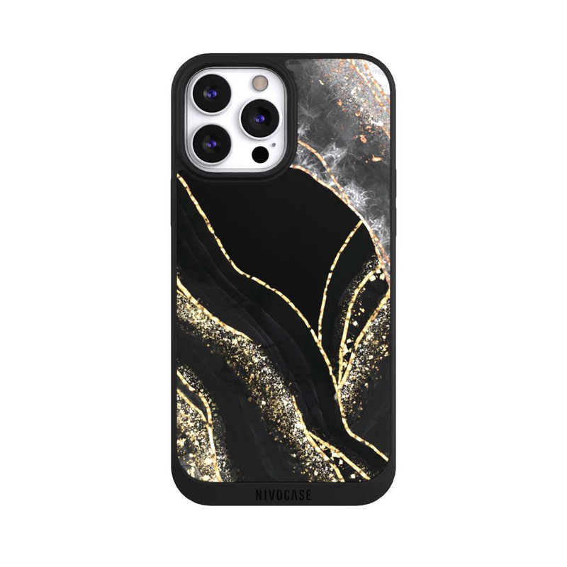 iPhone 13 Pro Max NIVOpure Dunkler Marmor Gold
