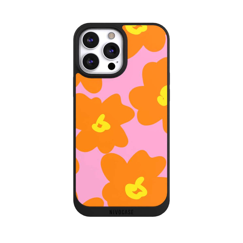 iPhone 13 Pro Max NIVOpure Fleurs Rétro Rose & Orange