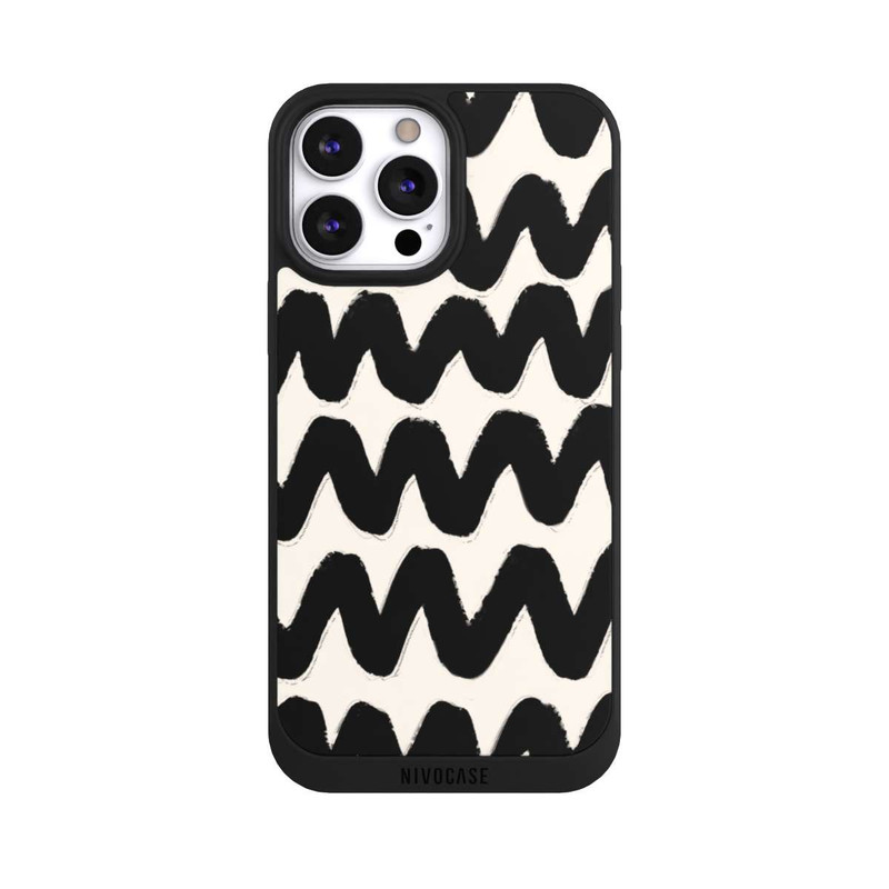 iPhone 13 Pro Max NIVOpure Vagues Noires Pattern
