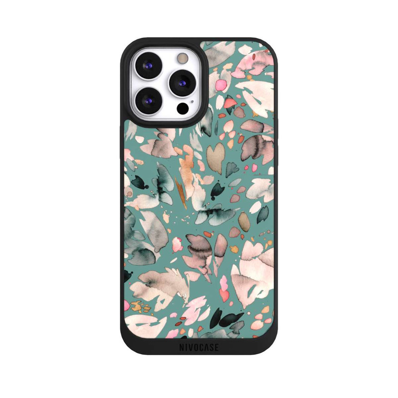 iPhone 13 Pro Max NIVOpure Fleurs abstraites, pétales vert
