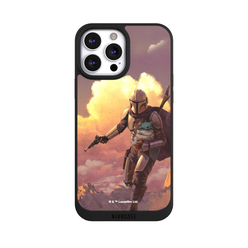 iPhone 13 Pro Max NIVOpure Les nuages ​​du coucher du soleil Mandalorien et Grogu