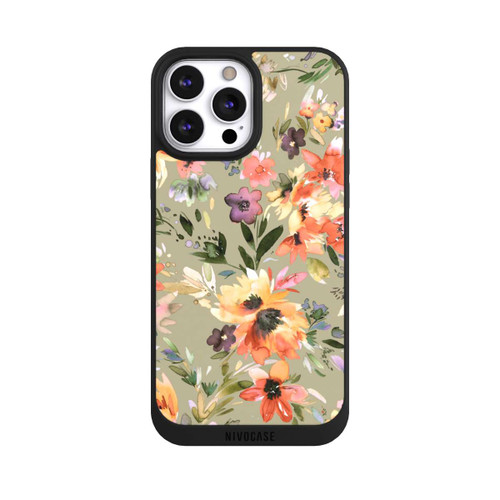 Apple iPhone 13 Pro Max NIVOpure Malerische tropische Blumen Salbeigrün
